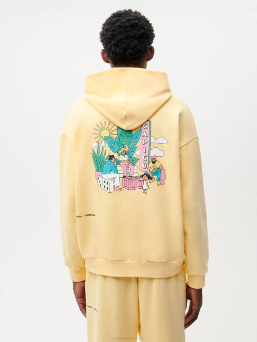 mujer sudadera x roberto lugo 365 Pangaia botón de oro amarillo ropa TDTH64