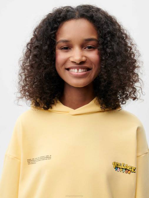 mujer sudadera x roberto lugo 365 Pangaia botón de oro amarillo ropa TDTH64