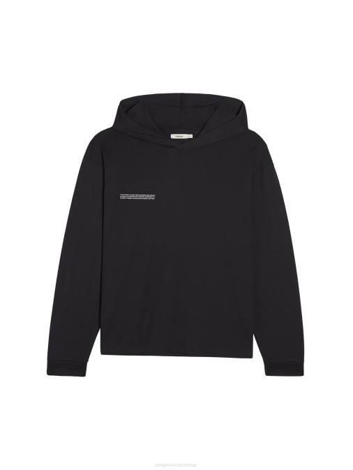 mujer top loungewear de algodón orgánico con fibra c Pangaia negro ropa TDTH508