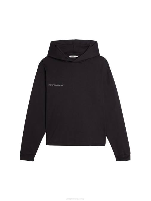 mujer top loungewear de algodón orgánico con fibra c Pangaia negro ropa TDTH66