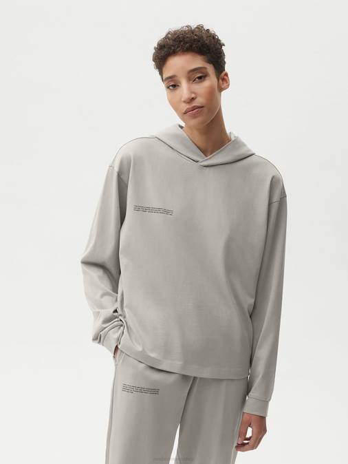 mujer top loungewear de algodón orgánico con fibra c Pangaia piedra ropa TDTH67