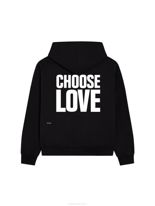 mujer x elige sudadera con capucha de la firma de amor Pangaia negro ropa TDTH62
