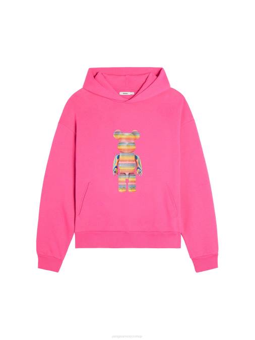 mujer x haroshi be@rbrick sudadera con capucha de algodón reciclado Pangaia rosa flamenco ropa TDTH72