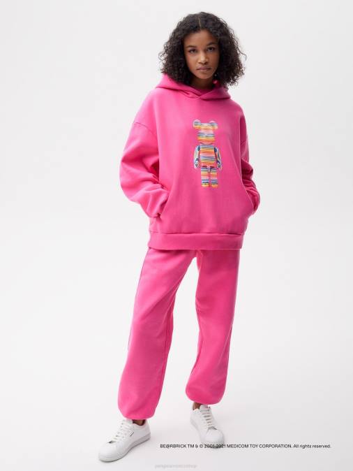 mujer x haroshi be@rbrick sudadera con capucha de algodón reciclado Pangaia rosa flamenco ropa TDTH72
