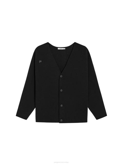 mujer cárdigan de cachemira reciclada Pangaia negro ropa TDTH84