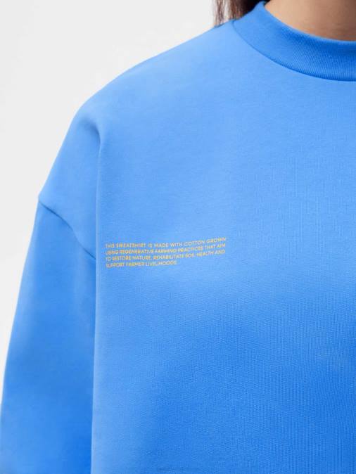 mujer en sudadera de algodón de conversión Pangaia agua Azul ropa TDTH97