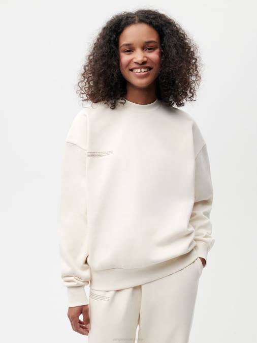 mujer en sudadera de algodón de conversión Pangaia algodón blanco ropa TDTH80