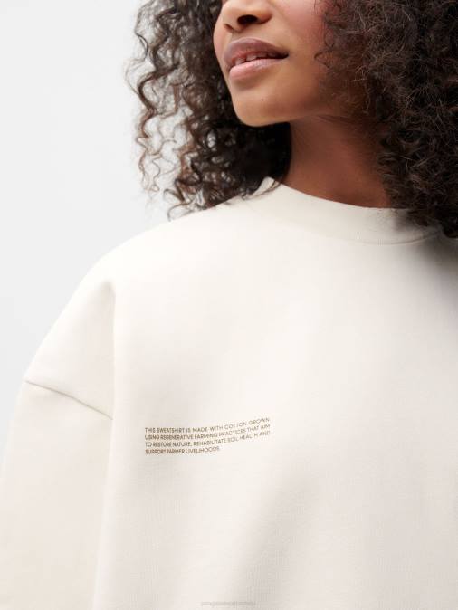 mujer en sudadera de algodón de conversión Pangaia algodón blanco ropa TDTH80