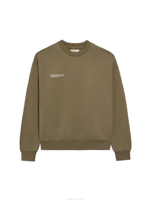 mujer en sudadera de algodón de conversión Pangaia marrón carbón ropa TDTH116