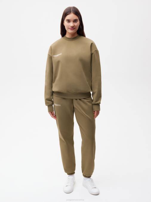 mujer en sudadera de algodón de conversión Pangaia marrón carbón ropa TDTH116