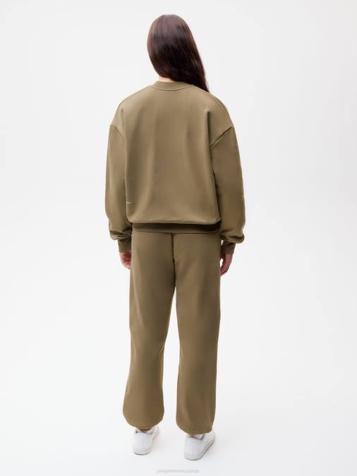 mujer en sudadera de algodón de conversión Pangaia marrón carbón ropa TDTH116