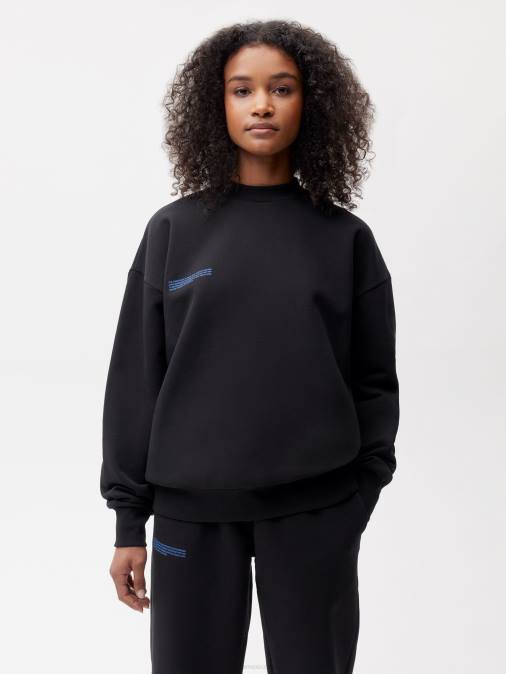 mujer en sudadera de algodón de conversión Pangaia negro ropa TDTH109