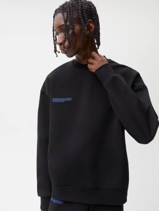 mujer en sudadera de algodón de conversión Pangaia negro ropa TDTH109