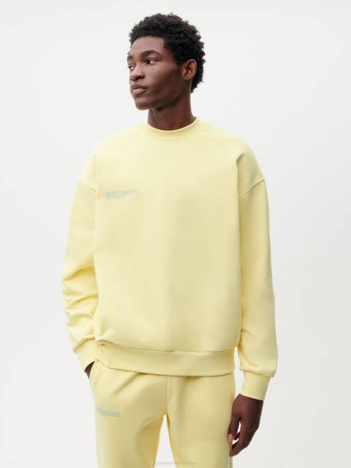 mujer en sudadera de algodón de conversión Pangaia rayo de sol amarillo ropa TDTH118