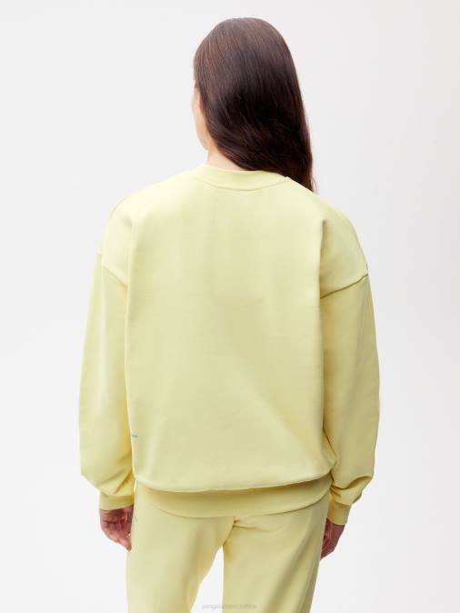 mujer en sudadera de algodón de conversión Pangaia rayo de sol amarillo ropa TDTH118