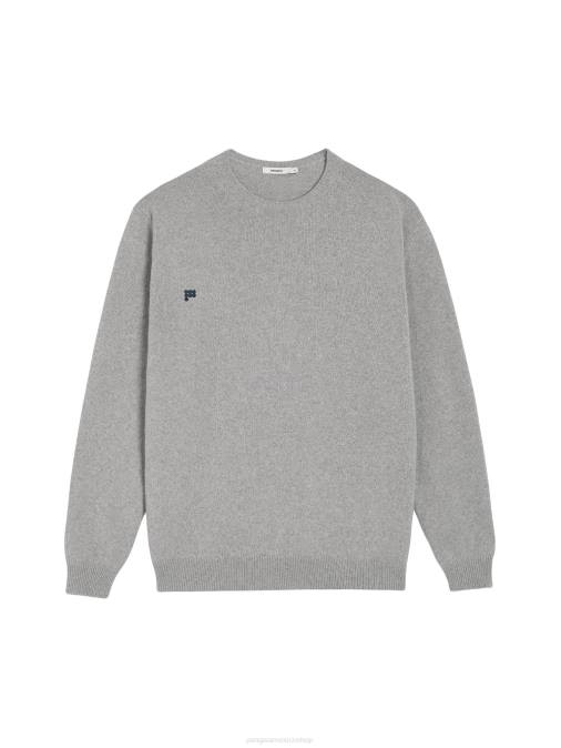 mujer sudadera con cuello redondo de cachemira reciclada Pangaia mezcla de gris pálido ropa TDTH113