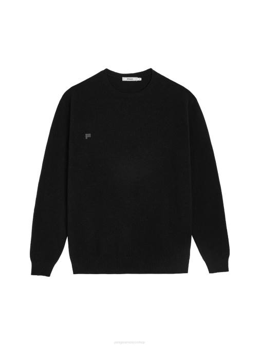 mujer sudadera con cuello redondo de cachemira reciclada Pangaia negro ropa TDTH100