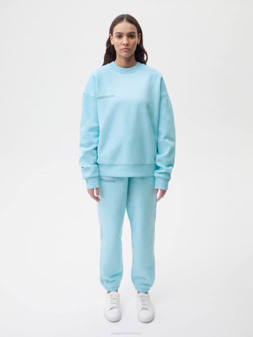 mujer sudadera de la firma Pangaia azul celeste ropa TDTH95