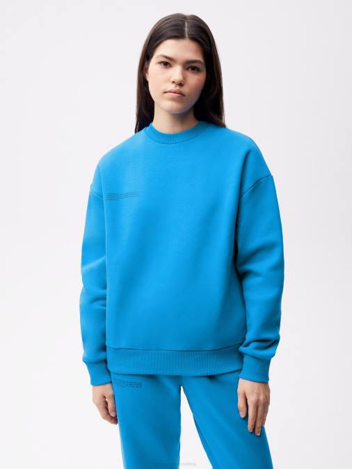 mujer sudadera de la firma Pangaia azul cerúleo ropa TDTH119