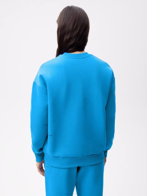 mujer sudadera de la firma Pangaia azul cerúleo ropa TDTH119