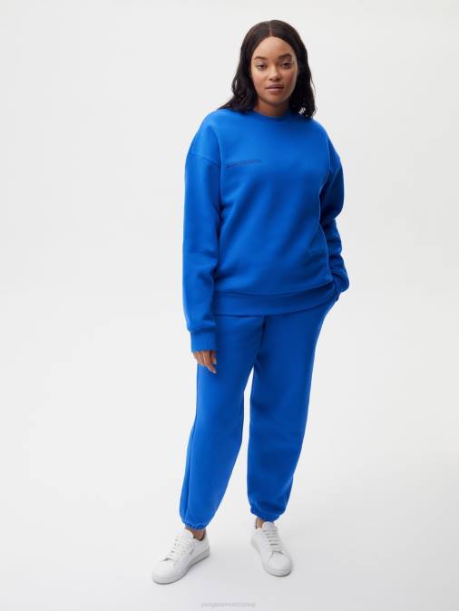 mujer sudadera de la firma Pangaia azul cobalto ropa TDTH115