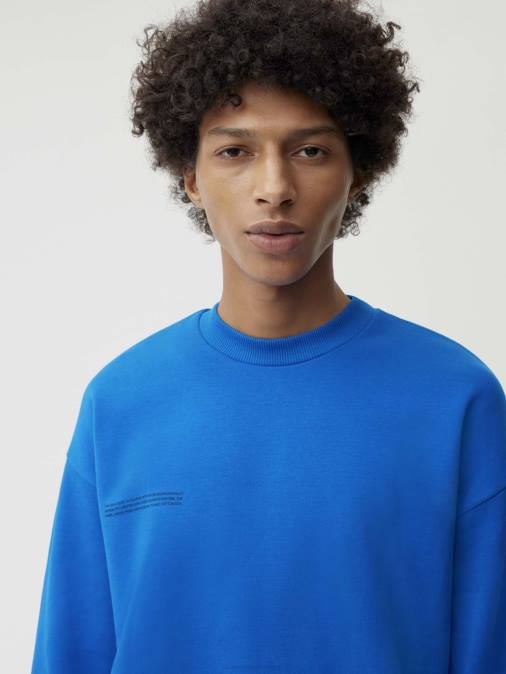 mujer sudadera de la firma Pangaia azul cobalto ropa TDTH115