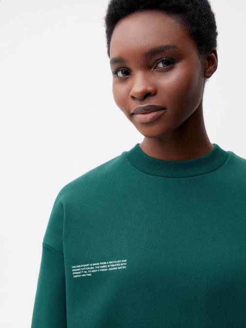 mujer sudadera de la firma Pangaia follaje verde ropa TDTH111