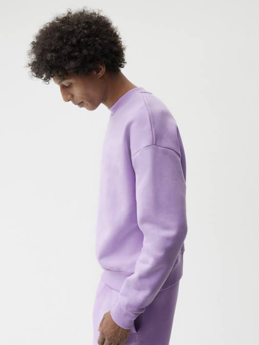 mujer sudadera de la firma Pangaia orquídea púrpura ropa TDTH86