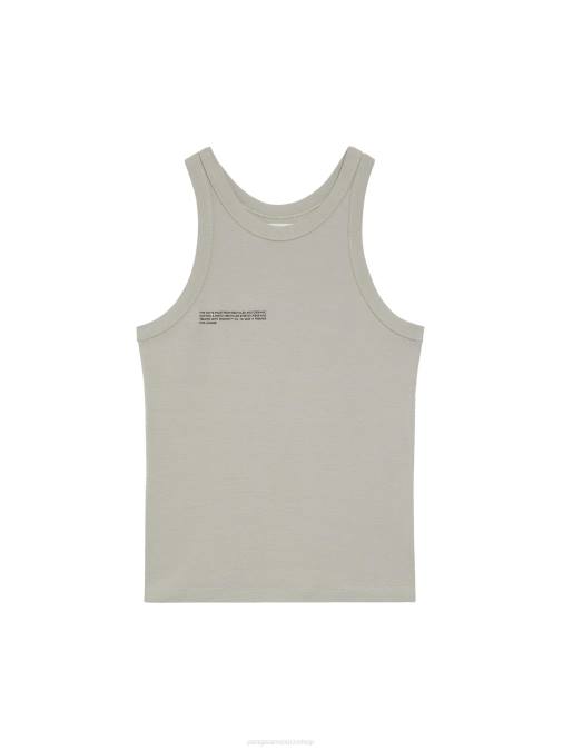 mujer camiseta sin mangas de algodón reciclado Pangaia piedra ropa TDTH125