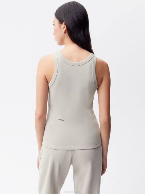 mujer camiseta sin mangas de algodón reciclado Pangaia piedra ropa TDTH125