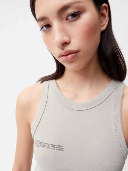 mujer camiseta sin mangas de algodón reciclado Pangaia piedra ropa TDTH125
