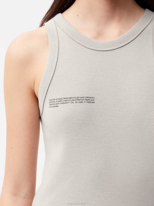 mujer camiseta sin mangas de algodón reciclado Pangaia piedra ropa TDTH125