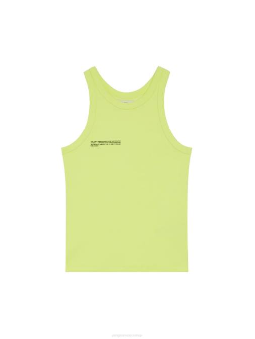 mujer camiseta sin mangas de algodón reciclado Pangaia verde de los andes ropa TDTH184