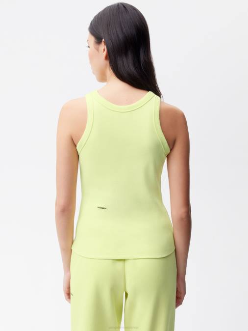 mujer camiseta sin mangas de algodón reciclado Pangaia verde de los andes ropa TDTH184