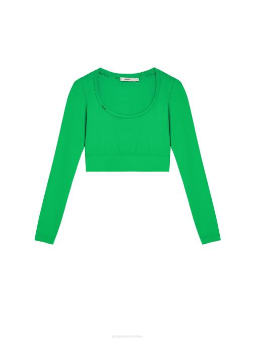 mujer movimiento x top de manga larga Pangaia Jade verde ropa TDTH217