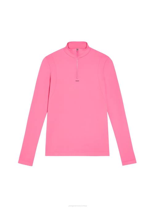 mujer top de manga larga con cremallera de motion x Pangaia rosa sandía ropa TDTH205