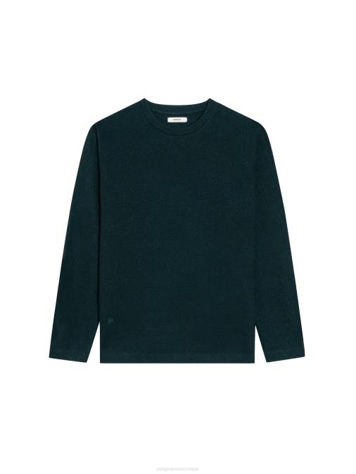 mujer top de manga larga de jersey de lana reciclada Pangaia follaje verde ropa TDTH140
