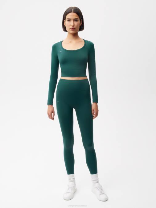 mujer top de manga larga de movimiento Pangaia follaje verde ropa TDTH190