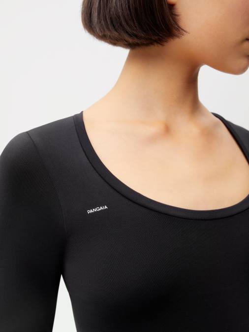 mujer top de manga larga de movimiento Pangaia negro ropa TDTH147