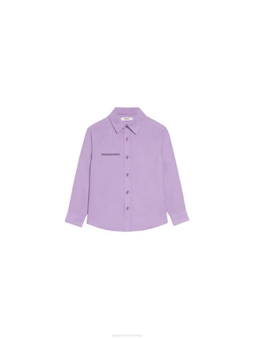 niños camisa de manga larga de lino con aloe Pangaia orquídea púrpura ropa TDTH603