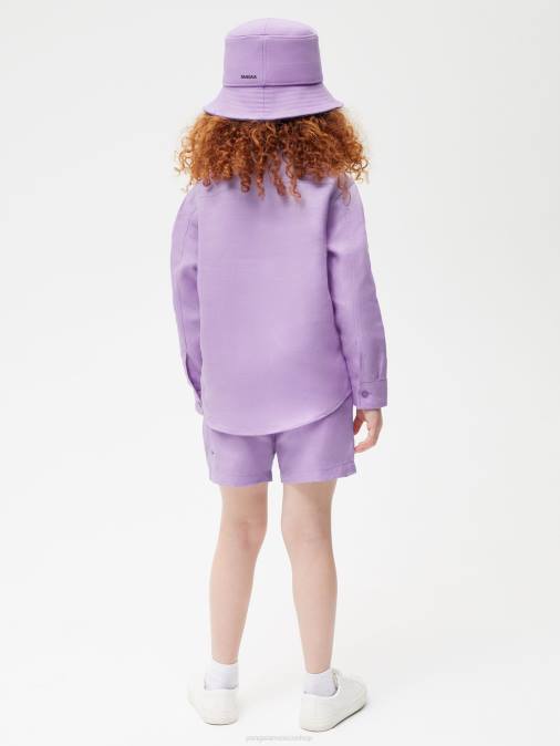 niños camisa de manga larga de lino con aloe Pangaia orquídea púrpura ropa TDTH603