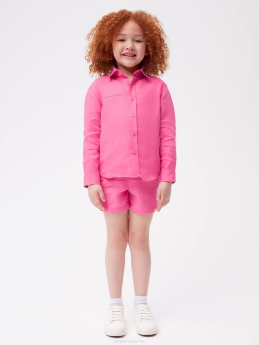 niños camisa de manga larga de lino con aloe Pangaia rosa flamenco ropa TDTH583