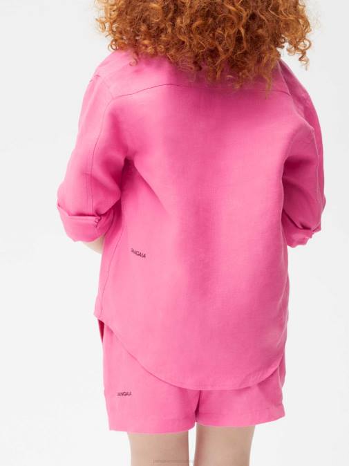 niños camisa de manga larga de lino con aloe Pangaia rosa flamenco ropa TDTH583