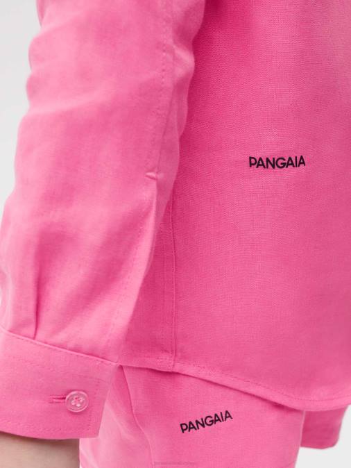 niños camisa de manga larga de lino con aloe Pangaia rosa flamenco ropa TDTH583