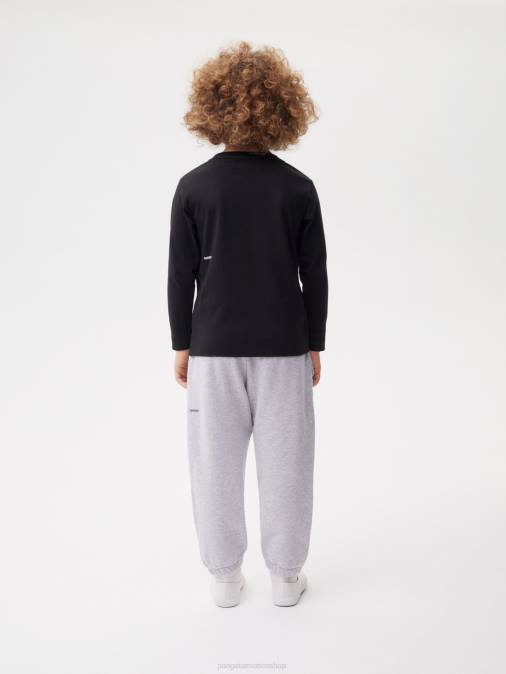 niños camiseta de manga larga 365 Pangaia negro ropa TDTH601