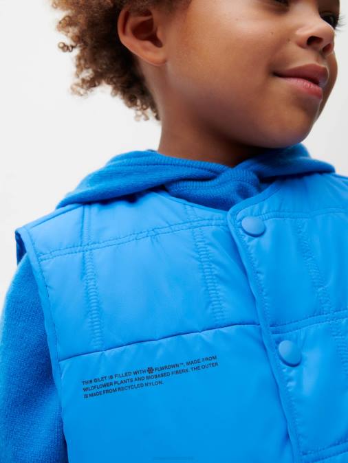 niños chaleco capitonado flwrdwn Pangaia azul cerúleo ropa TDTH654