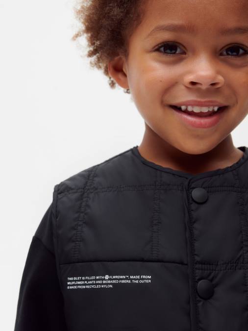 niños chaleco capitonado flwrdwn Pangaia negro ropa TDTH653