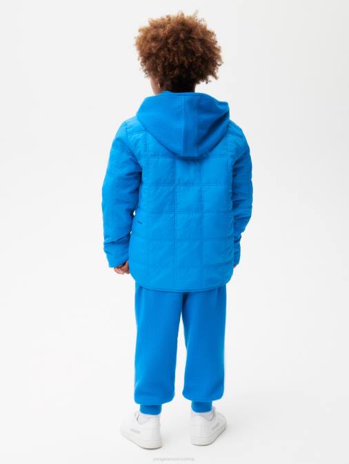 niños chaqueta acolchada sin cuello flwrdwn Pangaia azul cerúleo ropa TDTH652