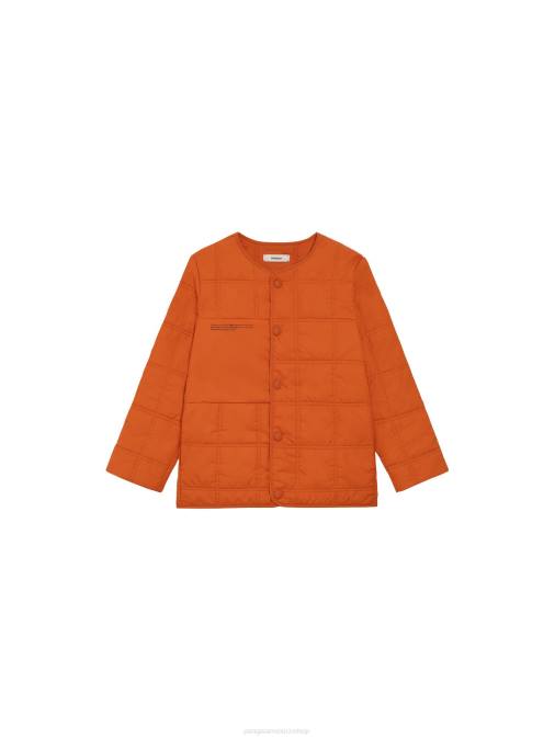 niños chaqueta acolchada sin cuello flwrdwn Pangaia naranja canela ropa TDTH650
