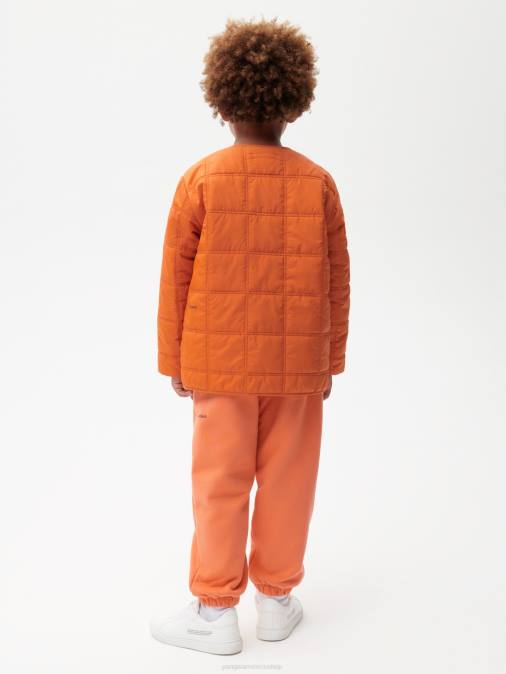 niños chaqueta acolchada sin cuello flwrdwn Pangaia naranja canela ropa TDTH650